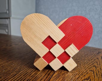 Vintage Swedish Wooden Napkin Holder – Woven Heart Design - Handcrafted Folk Art- Free Shipping