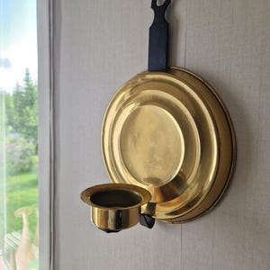 Vintage Brass Wall Sconce | Mid-Century Candle Holder | Scandinavian Design | Tealight Holder | Retro Home Decor | 1960s-1970s Swedish Light