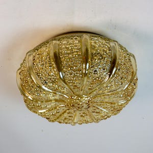 Vintage Scandinavian 1960s Champagne Glass Flush Mount Ceiling Light, MCM, bubble texture
