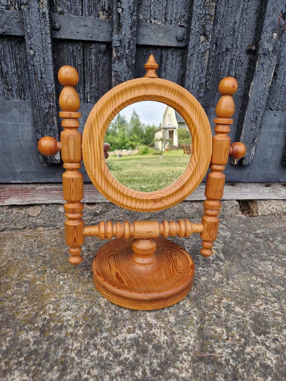 from Sweden＊Vintage mirror・* Vintage Swedish Handcrafted Wall Mirror – 1960s Pine by Gustaf W