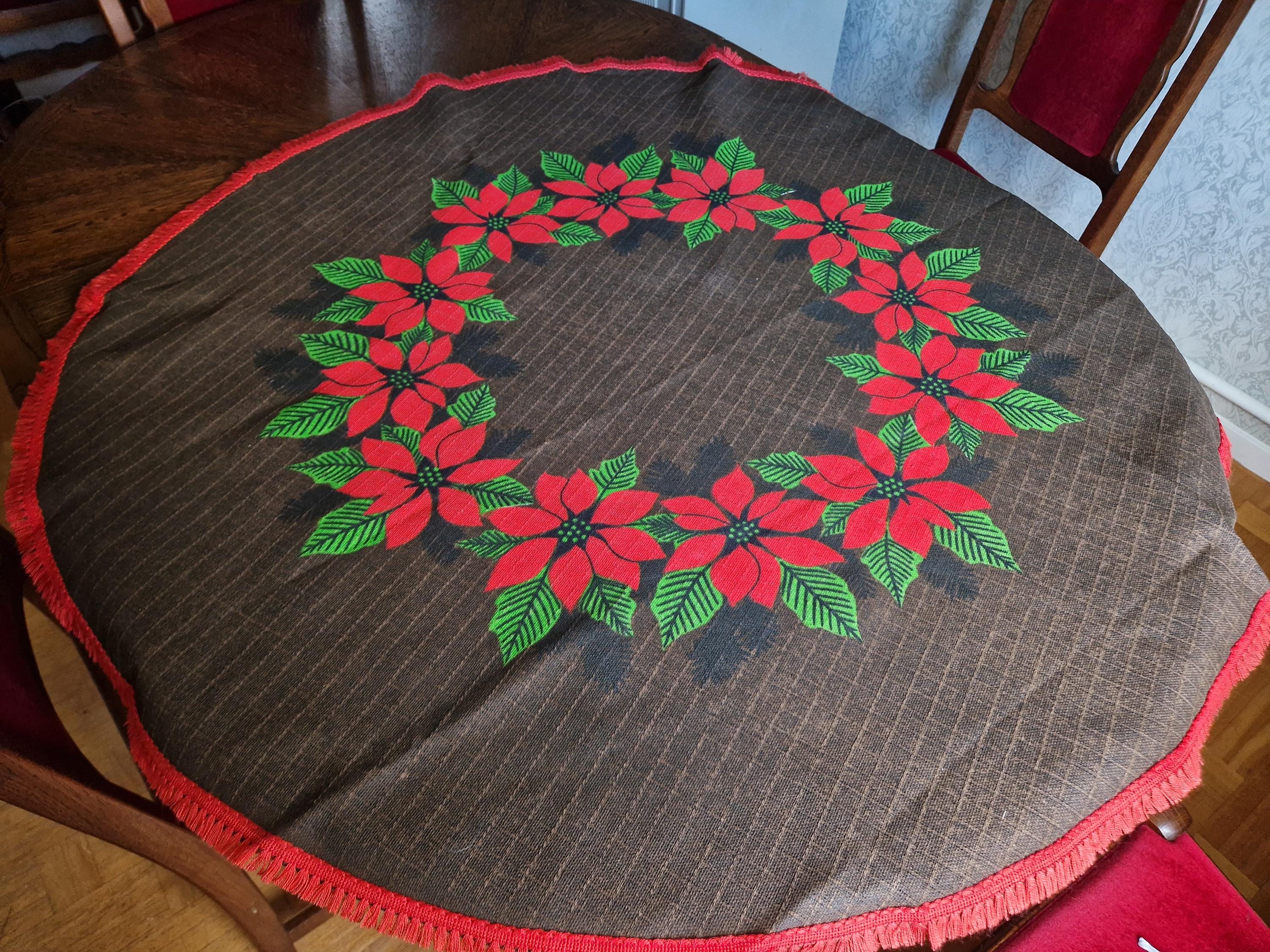 ヴィンテージスウェーデン製クリスマステーブルクロス – 1970年代