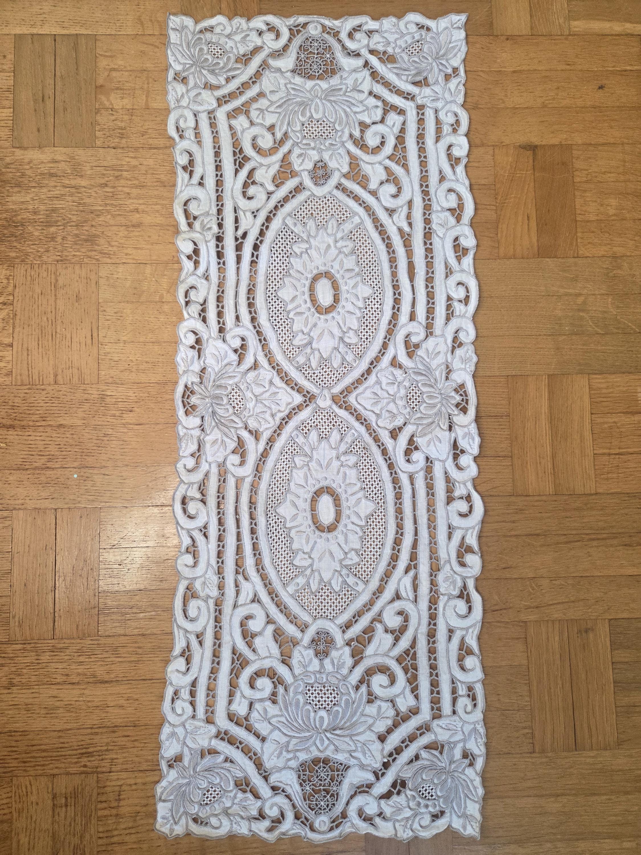 Hand Rummer Vintage Swedish Hand‑embroidered Table Runner – Drawn Thread Work, Boho ...