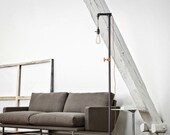 Industrial Pipe Floor lamp Steampunk style Custom size Black Vintage Urban farmhouse style Rustic color