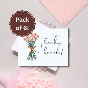 Bedankt A Bunch! A2-bedankkaart met bloementhema, set van zes, enveloppen