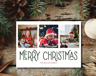 Custom Merry Christmas Photo Cards | Gifts for Neighbors | Gifts for Family Members | Gifts for CoWorkers | Fully Customizable