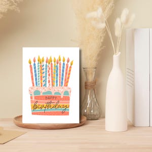 Tudo sobre o bolo! Pacote de cartões de feliz aniversário A2 com envelopes. Pacote com 6.