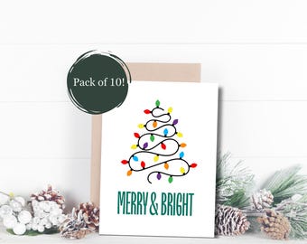 Christmas Card Set | A2 Card Pack Comes With Envelopes Pack of 10 | Gifts for Friends | Gifts for CoWorkers | Gift Exchange | Happy Mail