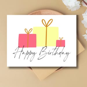 Um presente para você! Pacote de cartões de feliz aniversário A2 com envelopes. Pacote com 6.