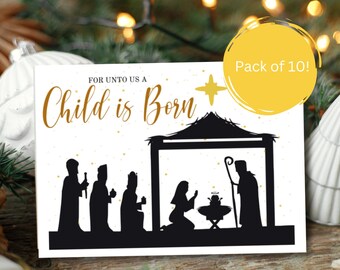 Christmas Card Set | A2 Card Pack Comes With Envelopes Pack of 10 | Gifts for Friends | Gifts for CoWorkers | Gift Exchange | Happy Mail