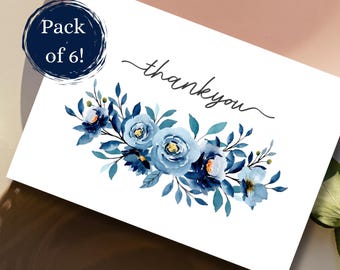 Thanks A Bunch! Floral Themed Thank You Card A2 Pack of Six Comes With ...