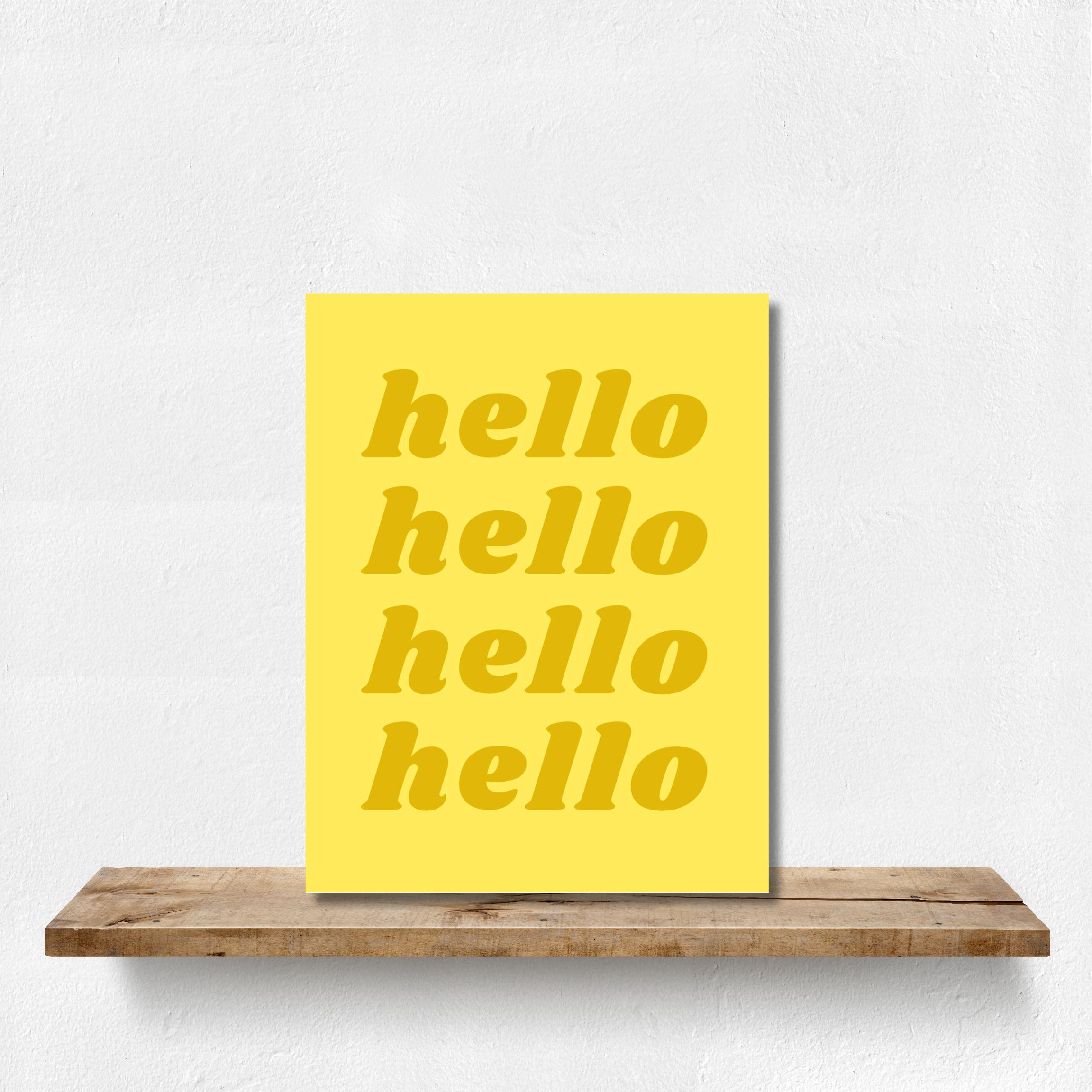 Colorful Hello Greeting Card Set - Blank Inside, 5 Pack - Etsy