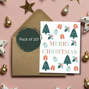 Kerstkaartenset | A2-kaartpakket wordt geleverd met enveloppen, pak van 10 | Cadeaus voor vrienden | Cadeaus voor collega's | Cadeauruil | Fijne post
