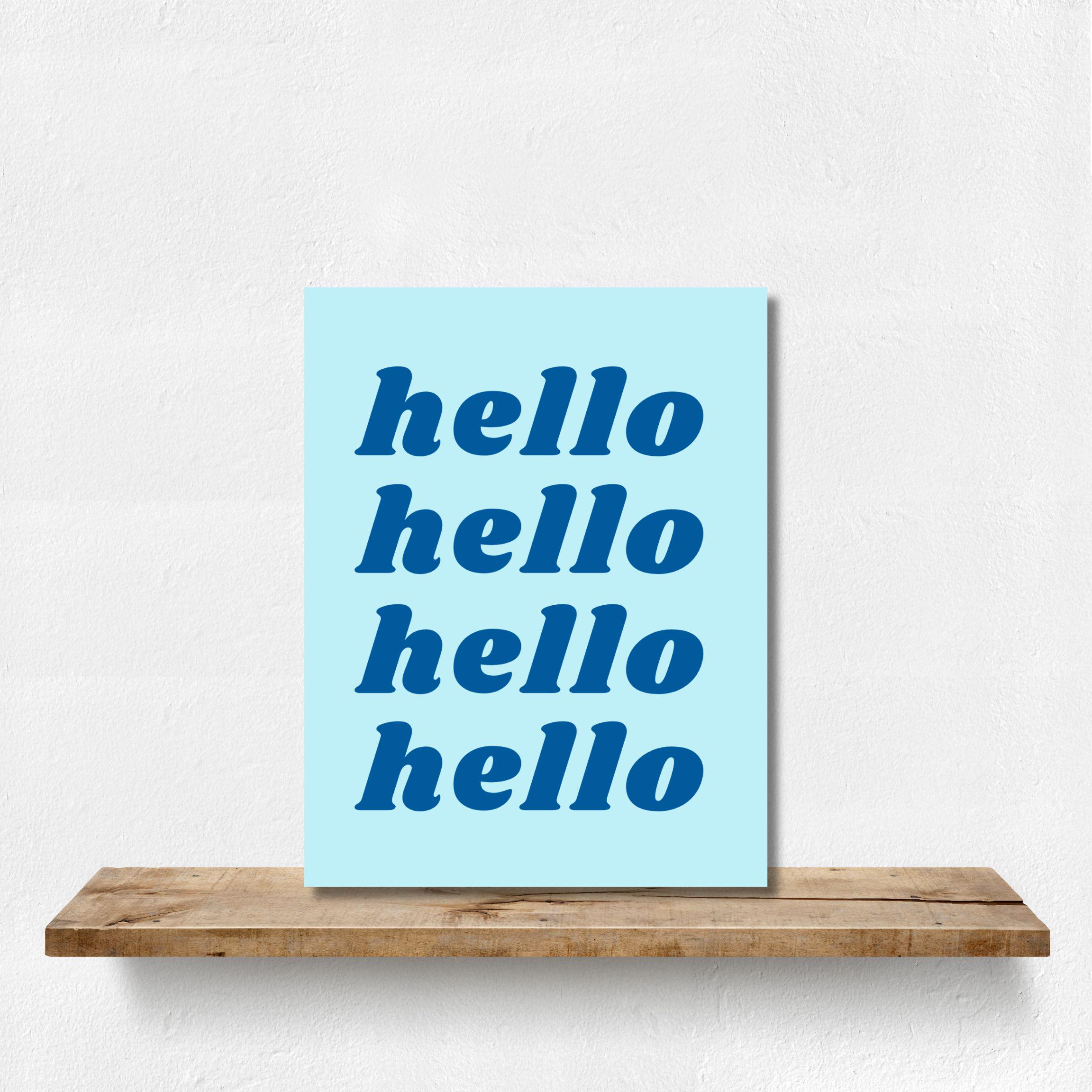 Colorful Hello Greeting Card Set - Blank Inside, 5 Pack - Etsy