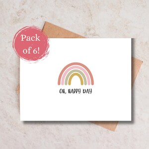 Cartão de felicitações arco-íris Happy Day A2 com envelopes, pacote com 6