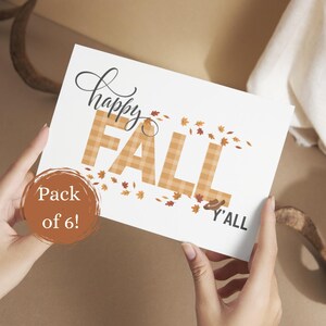 Cartão de felicitações de feliz outono Cowboy A2 vem com envelopes Pacote de 6 presentes para amigos Happy Mail Presente fácil