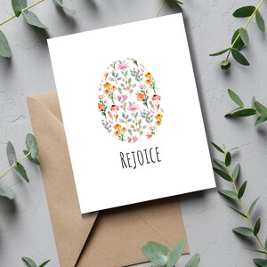 Osterkarte Freue dich! mit schönen Blumen Osterei Design kommt mit Umschlägen 6er Pack