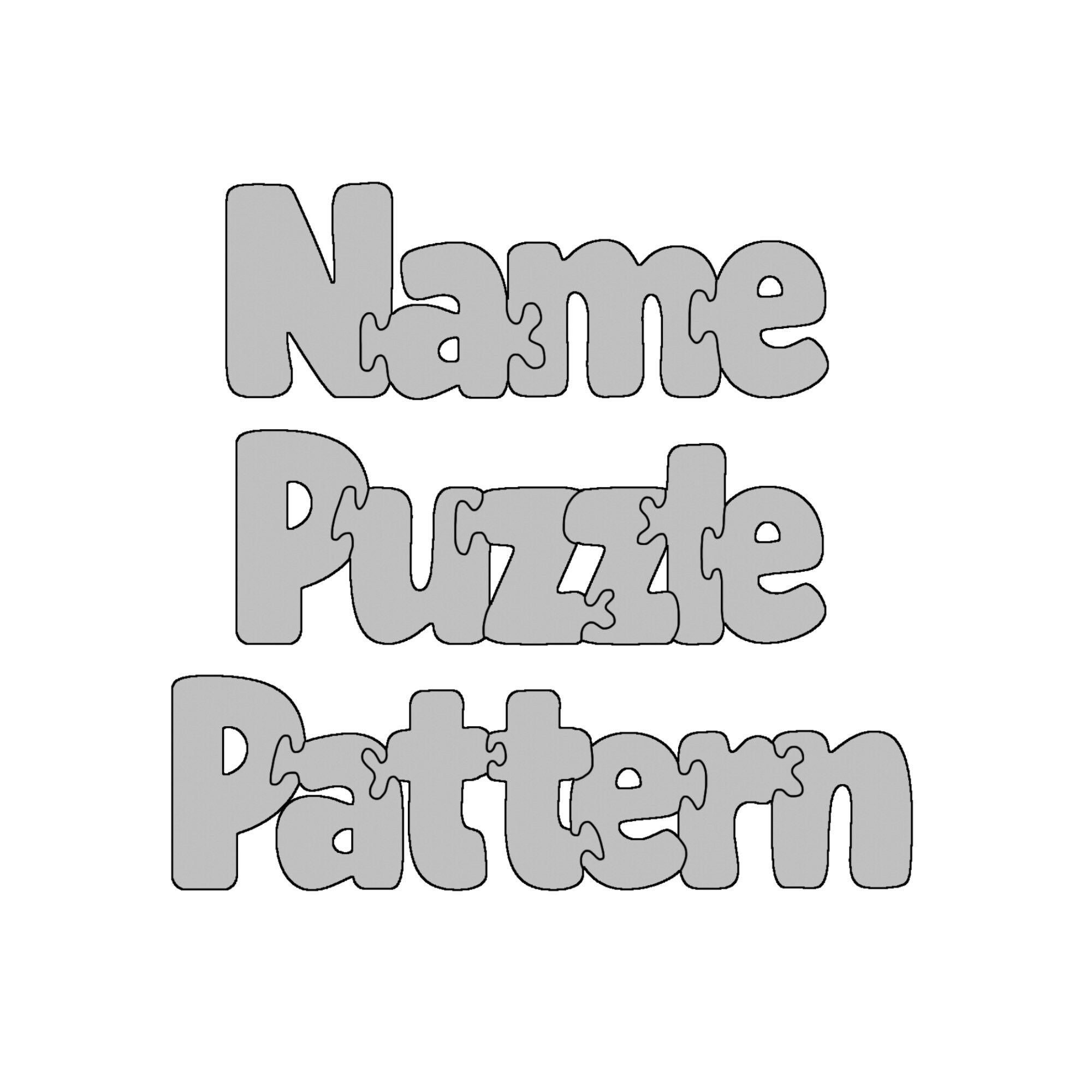 Custom Scroll saw name puzzle pattern Etsy
