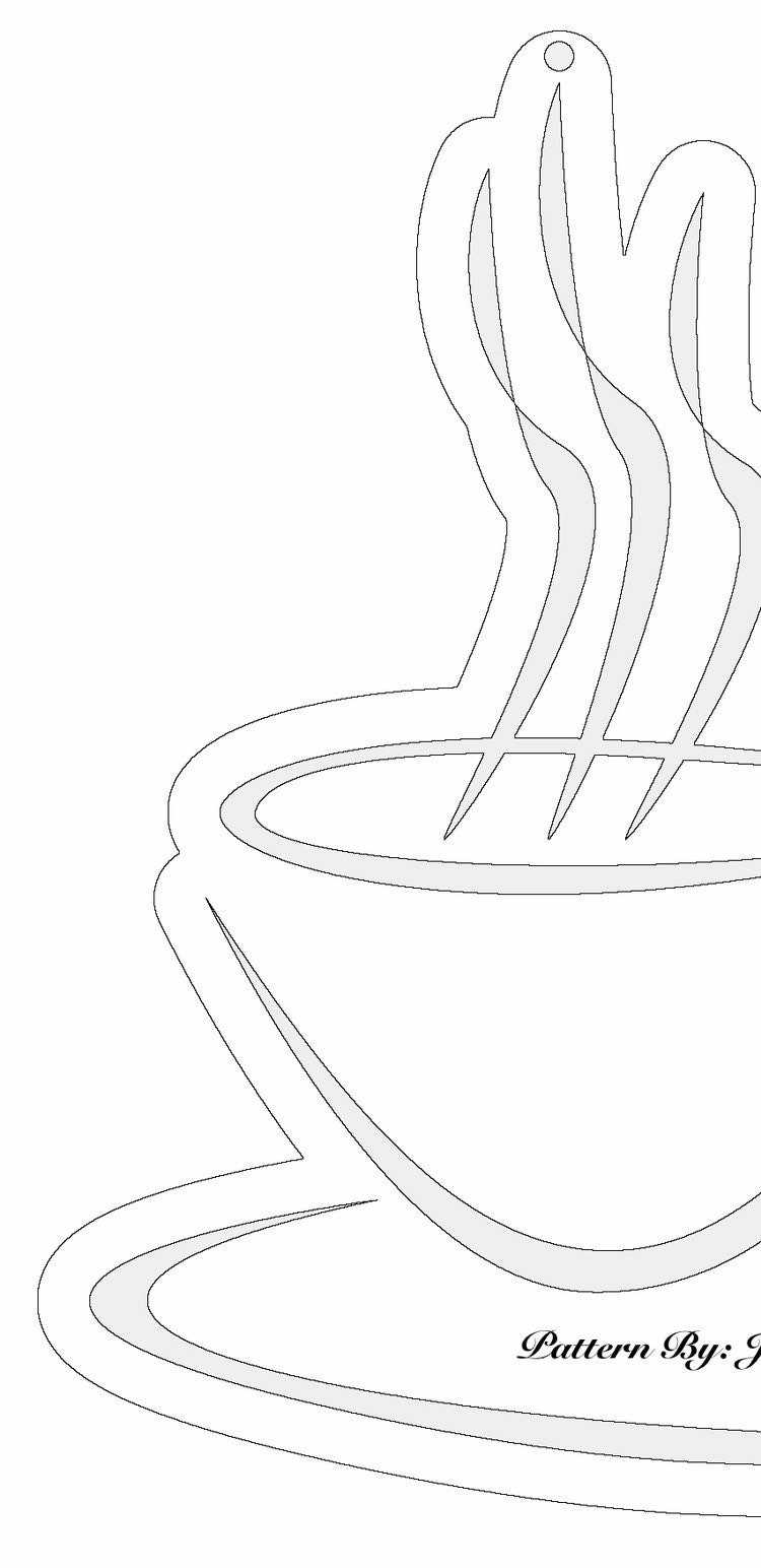 Coffee cup ornament Scroll saw patterns Digital download | Etsy