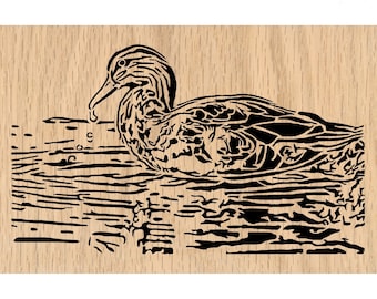 Duck Scroll Saw Pattern (Dxf, Svg, Pdf, Jpeg)