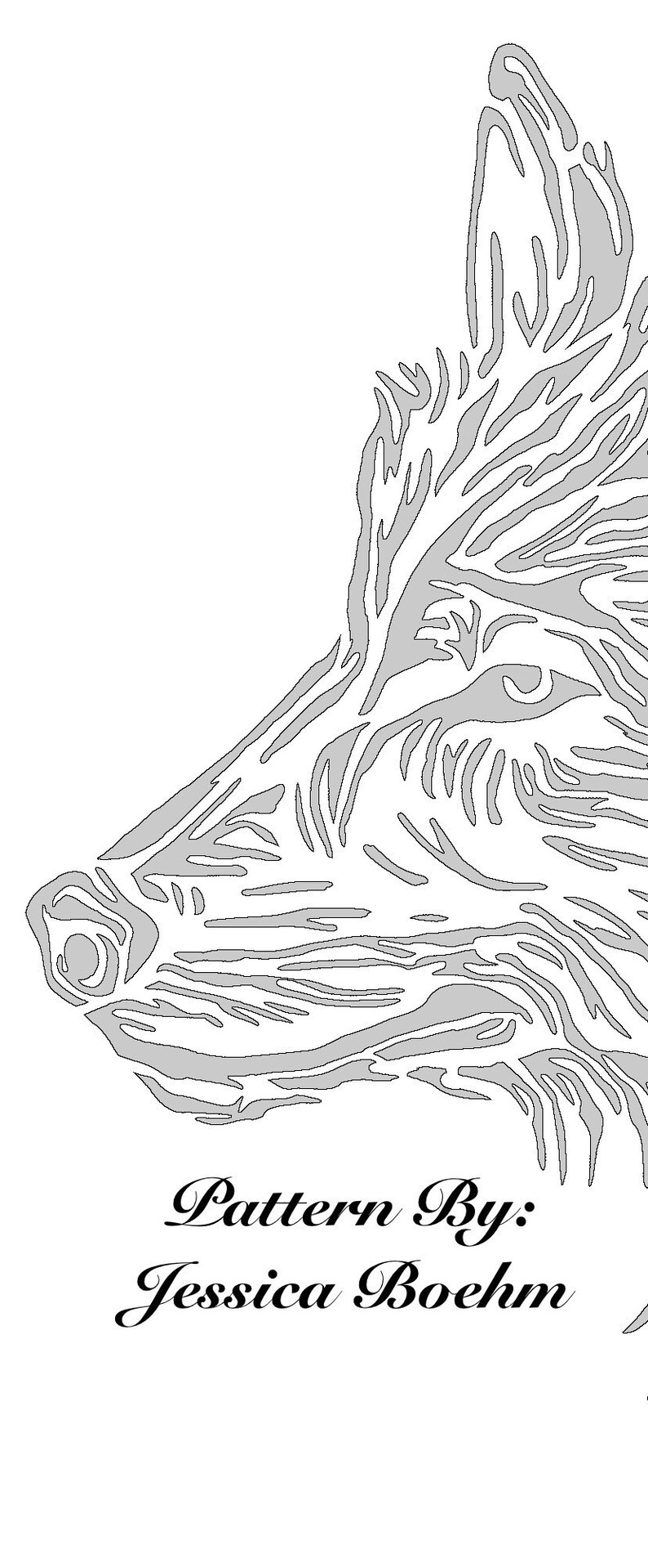 Wolf Scroll Saw Pattern svg Pdf Dxf Jpeg Etsy