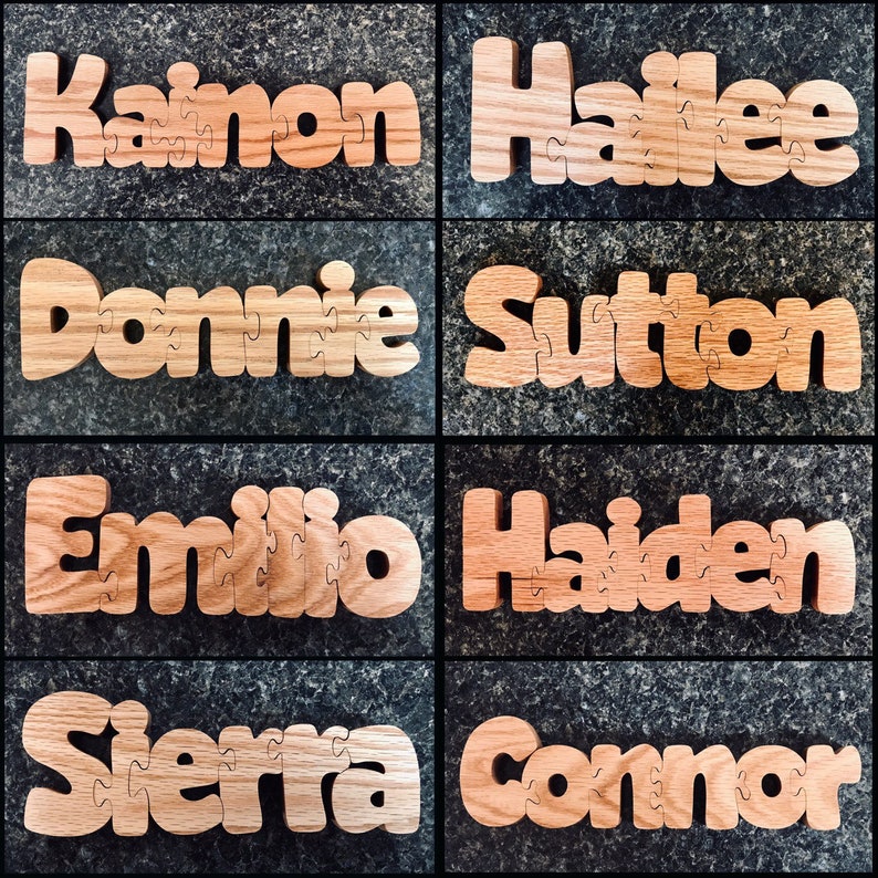 Custom Scroll saw name puzzle pattern Etsy