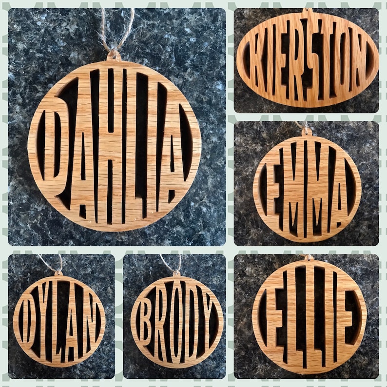 Custom Scroll Saw Ornament Pattern. Personalized Name Ornament Etsy