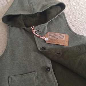 Cotton Woodland Vest with Pixie Hood