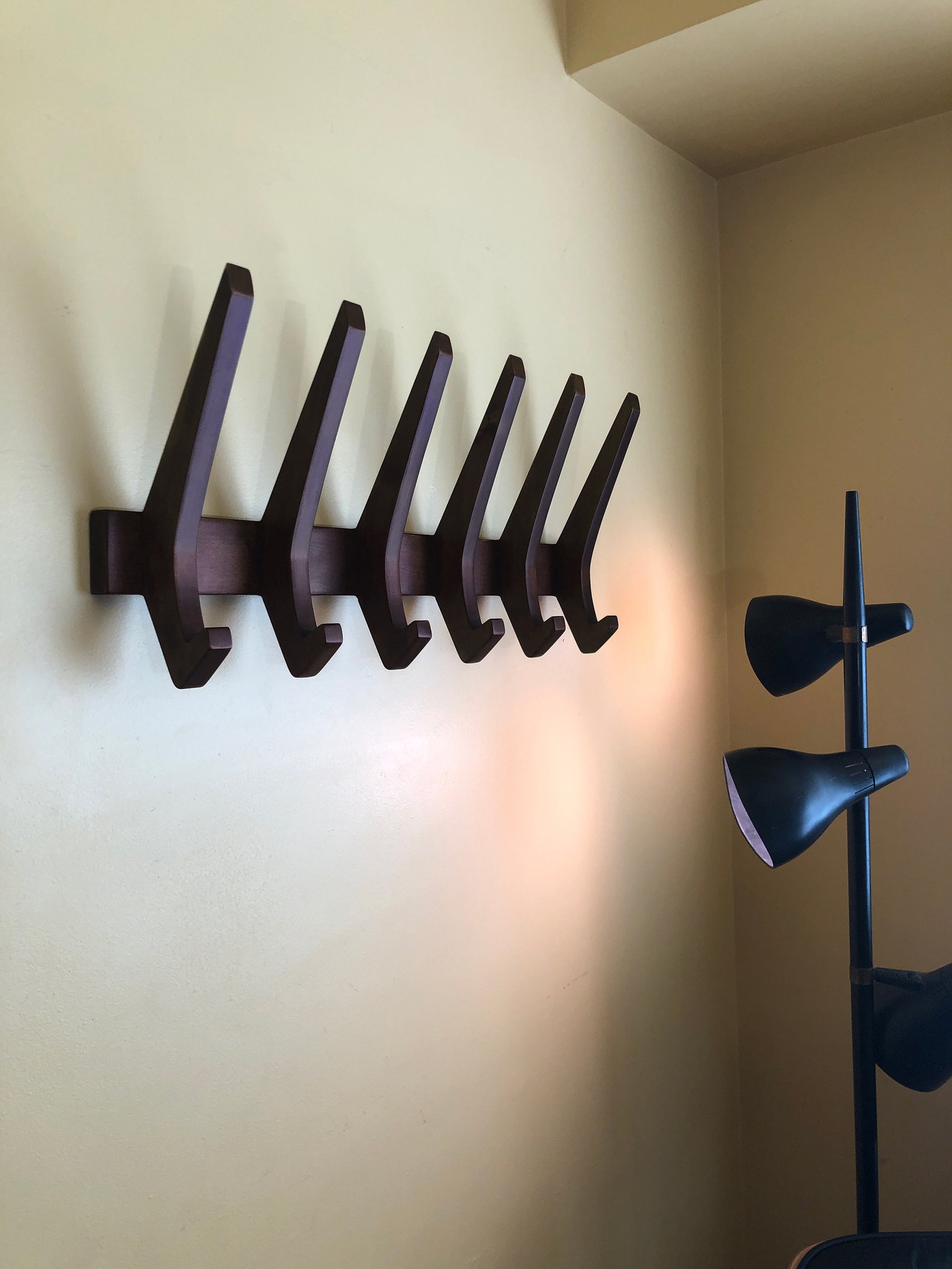 MidCentury Modern Coat Rack & Hat Rack walnut oak Etsy