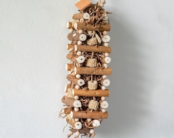 Sola Cabin - Large ALL NATURAL Premium Bird Toys| BirdTricks Toys Exclusive | Sola Wood, Coconut, Corn | Macaw, Cockatoo, African Grey