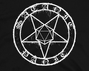 Satanic Panic D20 D&D Pentagram Tee