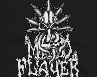 Black Death Metal Flayer D&D Horror Tee