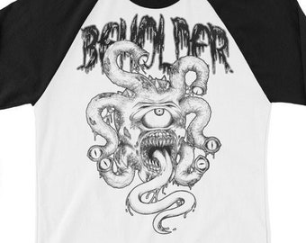 Camiseta raglán de béisbol Beholder Death Metal D&D