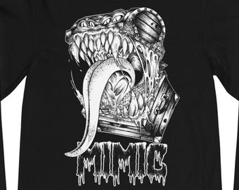 Black Death Metal D&D Mimic Long Sleeve