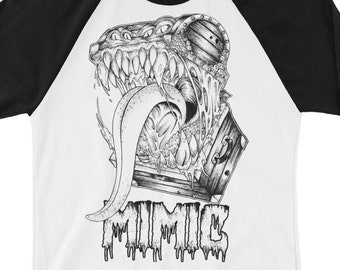 Mimic Death Metal D&D Baseball Raglan Shirt