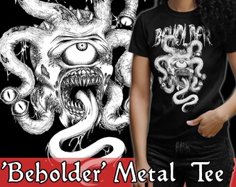 Camiseta D&D Beholder de Black Death Metal
