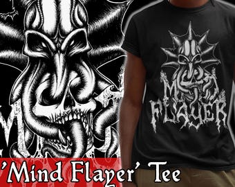 Camiseta de terror D&D Flayer de Black Death Metal