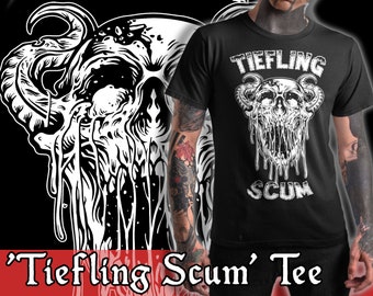Camiseta Tiefling Scum Death Metal Hardcore D&D