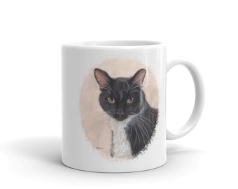 Black Cat Oval Cup Mug