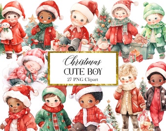 Christmas Boy PNG Clipart, Christmas Cute Boy Sublimation, Digital Download