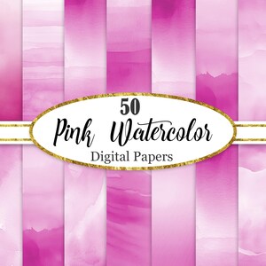 Pink Watercolor Digital Paper, Pink Background, Pink Texture, Scrapbook Paper, Digital Download