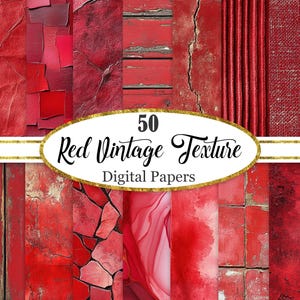 Red Texture Digital Paper, Vintage Background, Scrapbook Papers