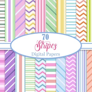Stripes Digital Paper, Stripes Background Bundle, Stripes Texture, Scrapbook Paper, Digital Download