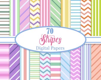 Stripes Digital Paper, Stripes Background Bundle, Stripes Texture, Scrapbook Paper, Digital Download