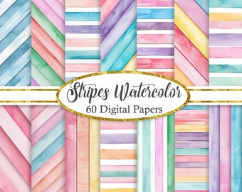 Streifen Digitales Papier, Streifen Hintergrund Bundle, Scrapbook Papiere, Junk Journal, Regenbogen Streifen, digitaler Download