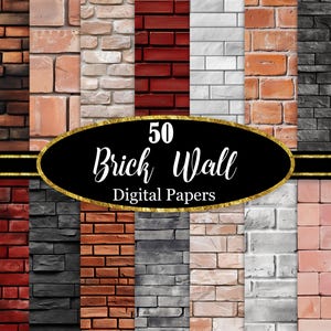 Ziegelwand Digitales Papier, Ziegel Hintergrund, Textur, Scrapbook-Papier, Digitaler Download