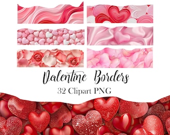 Valentinstag Clipart, Valentinstag Textur, Rahmen PNG, Scrapbook, Junk Journal, digitaler Download