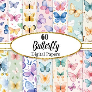 Papel digital de borboleta, pacote de fundo de borboleta, papel de scrapbook, download digital