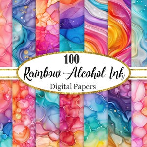 Papel digital con tinta de alcohol arcoíris, paquete de fondos arcoíris, textura de mármol, papeles para álbumes de recortes, descarga digital