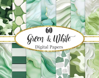 Groen-wit digitaal papier, groene achtergrond, textuur
