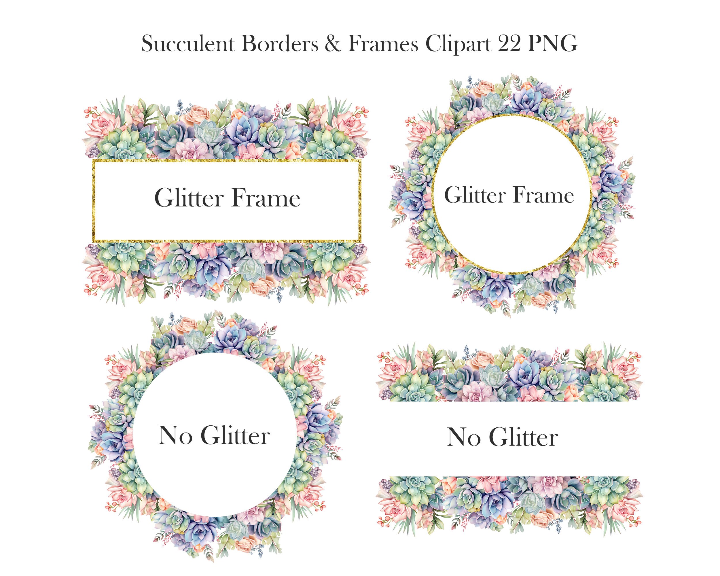 Succulent Border Clipart, Watercolor Succulent PNG Bundle, Succulent  Plants, Sublimation, Succulent Flower, Digital Download - Etsy, image size:2500x2000